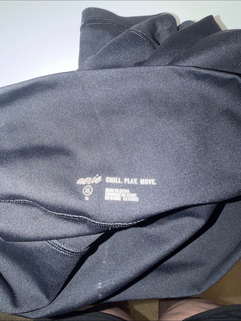 aerie Navy High-Rise Bike Shorts with Side Pockets - Picture 6 of 6